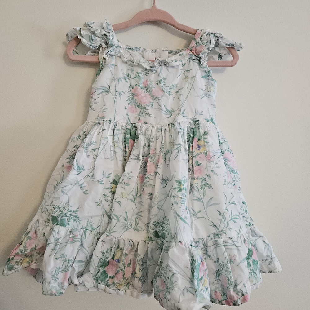 Janie and Jack White and Pink Floral Dress